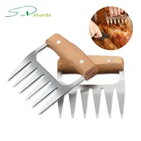 

Best Selling Easy Shredding Pulling Handling Lifting Cutting Forks BBQ Claws Pulled Pork Shredder Metal Meat Shredding SS Claws