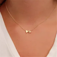 

Fashion Tiny Dainty Heart Initial Necklace Personalized Letter Necklace Name Jewelry for women accessories