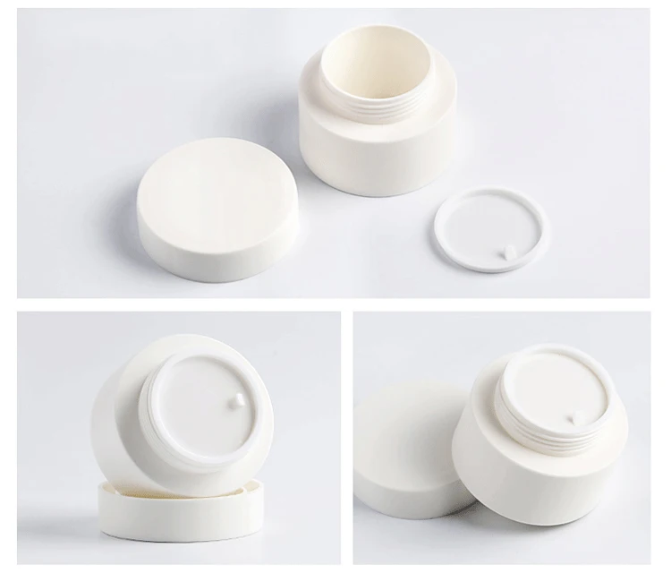 Empty plastic pp jar 50g face cream lotion matte solid white mason jar lids plastic