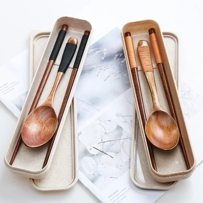 

Bamboo cutlery set, As picture