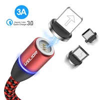 

Free Shipping USLION 3 in 1 Fast Charging Cable for Android Magnetic Data Cable Micro QC 3.0 Type-C Fast Charging