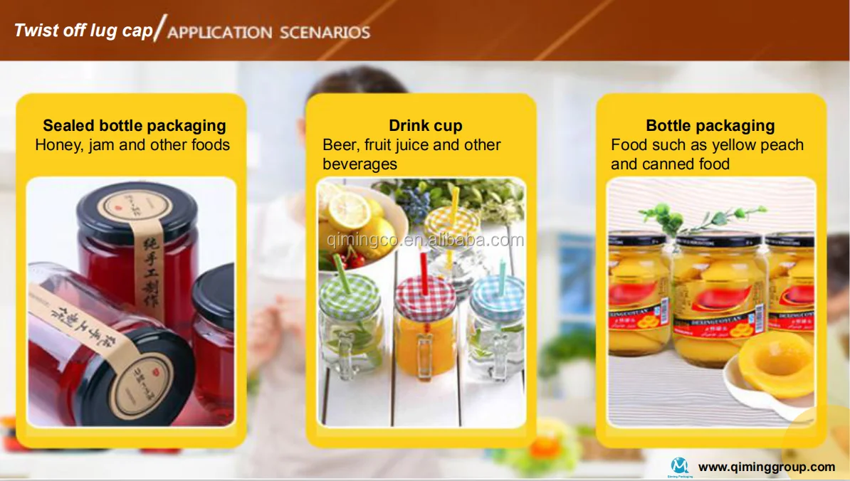 Low Price 38mm 43mm 53ml 63mm 70mm 82mm Metal Twist Off Lids Lug Cap