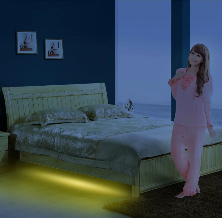 Motion Activated Under Bed Light Kit Dual Led Strips Dual Motion Sensors Night Lights Buy