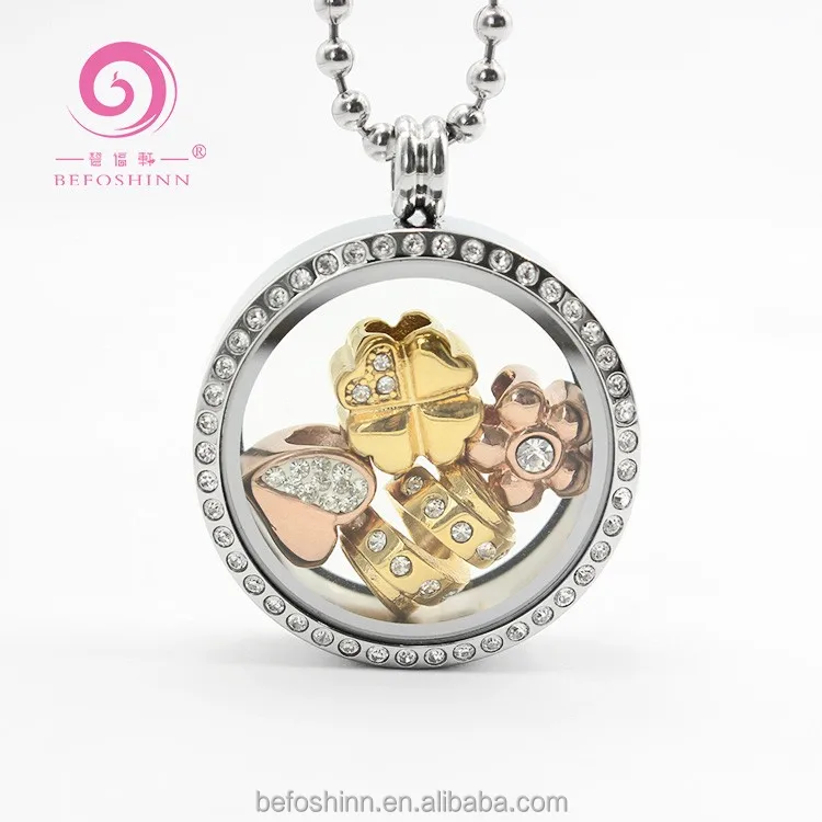 

34mm new thick design stainless steel round glass floating locket pendant, Sliver;gold and rose gold;black;colorful