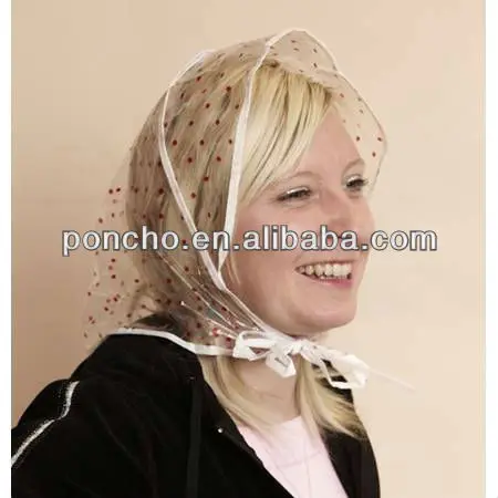 4 pcs pluie chapeau plastique capot protection Coiffure pour femmes et Lady clair blanc