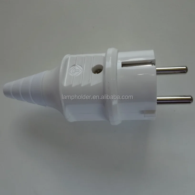 European Plug 2 Round Pins Electric Plug Middle East Abs Male 2 Pins