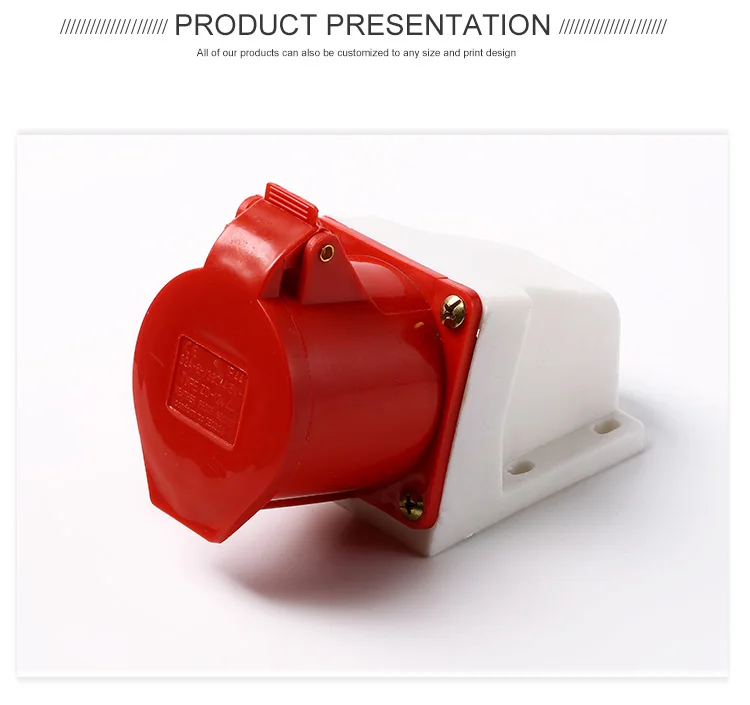 3 Phase Four Wire Industrial Electrical Socket Wall Mounted