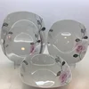Black flower printing square porcelain dinner set, Factory directly sell houseware ceramics, fashion square dinner set