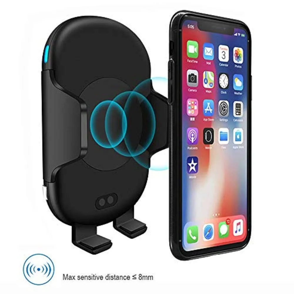 

Mobile Accessories 10W Infrared Induction Sensor Car Mount Phone QI Wireless Fast Charger, Black