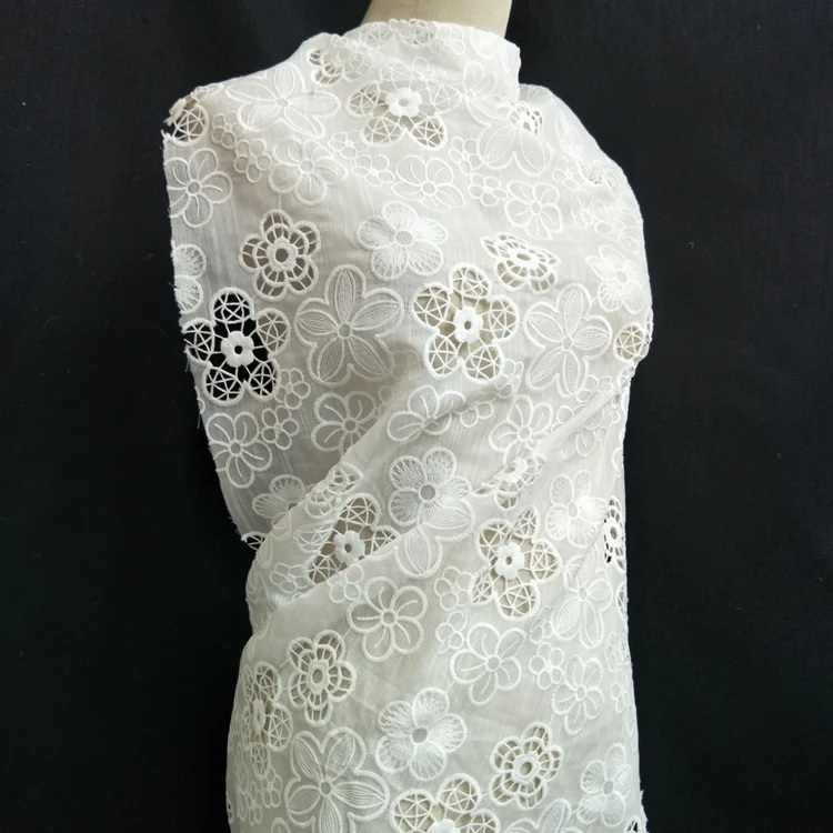 

New fashion lace design white embroidery bridal lace fabric guangzhou wholesale, N/a