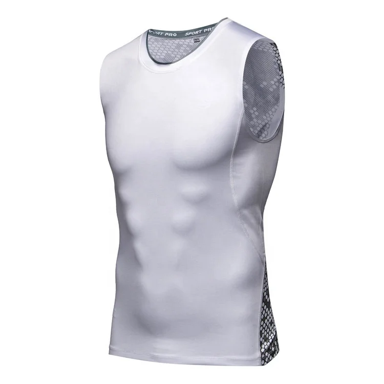 Fitness Padded Basketball Compression T Shirt Sleeveless - Buy ...