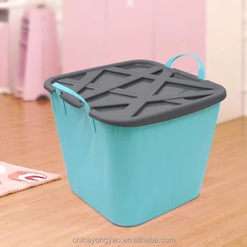 colored plastic storage bins with lids
