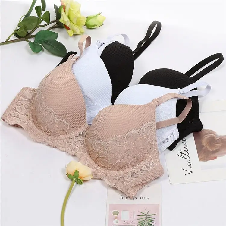 China manufacturing cheap delicate mixed color mixed sized women push up bra active cute lace bra