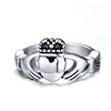 YWMT 2019 Wholesale Silver Stainless Steel Traditional Irish Wedding Ring Love Heart Couple Ring