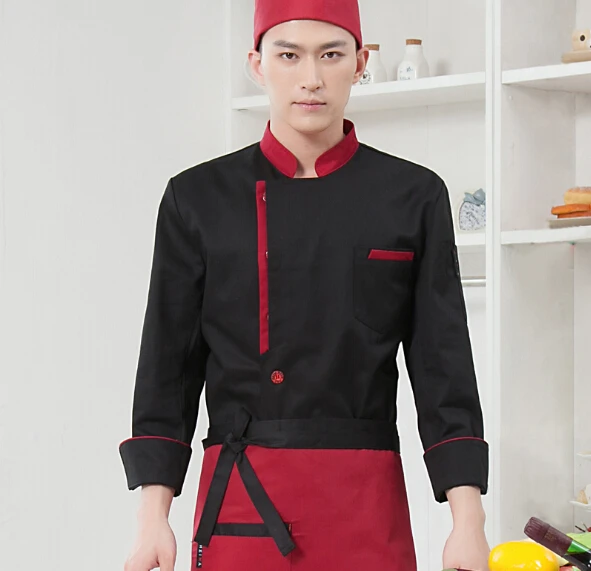 Compra Rojo chaqueta de chef online al por mayor de China