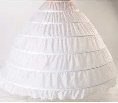 

Hot Sale White 6 Hoops Underskirt Petticoat For Ball Gown Accessories WF943