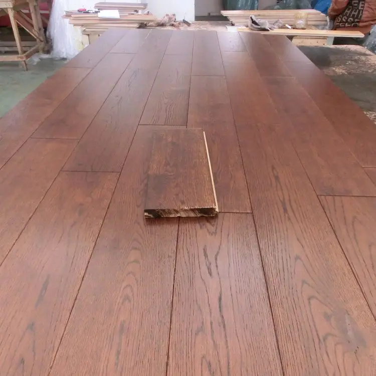 UV Oiled Handscraped Dark Oak Hardwood Floors