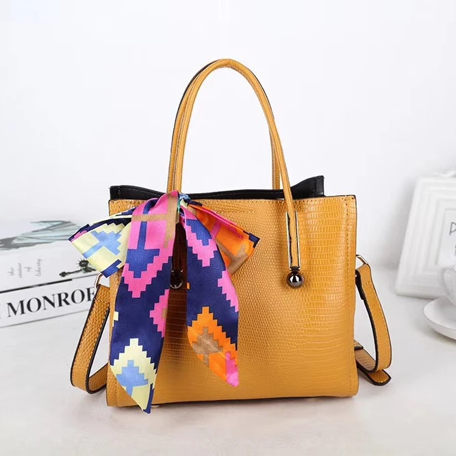 

New Office Ladies Handbags vegan leather with Lizard Pattern