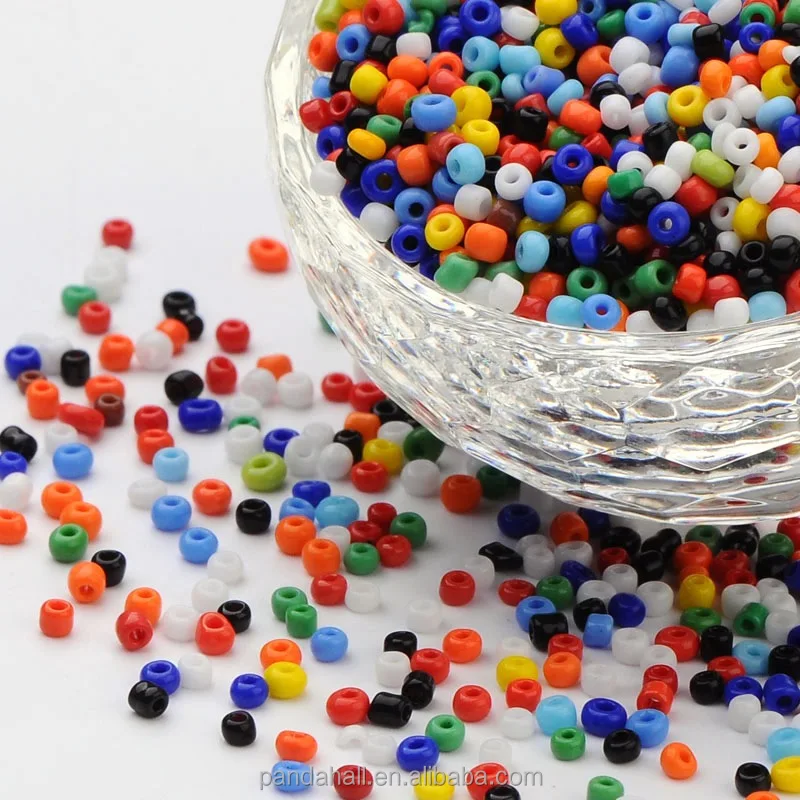 

PandaHall 12/0 Opaque Colours Rainbow Round Glass Seed Beads