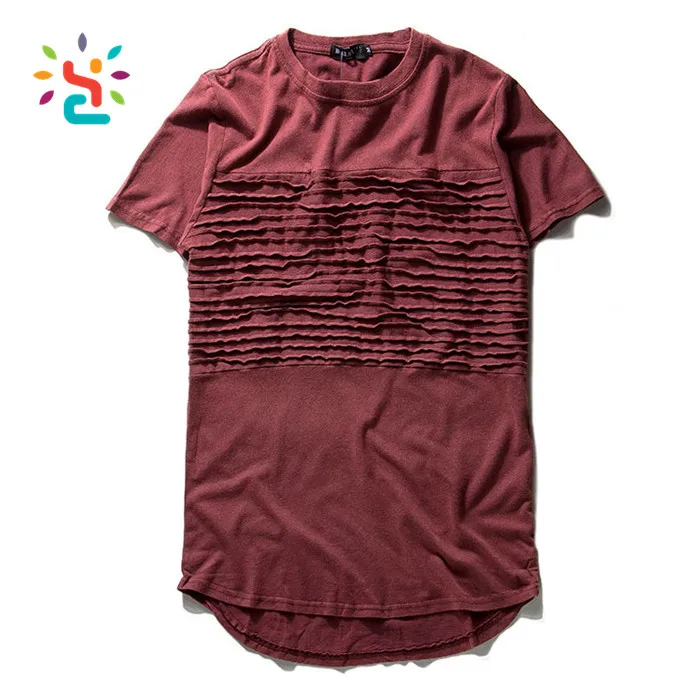 

Distressed acid wash wine red tshirt curved hem for men summer swag ruffled ribbed t shirts xxxl classic