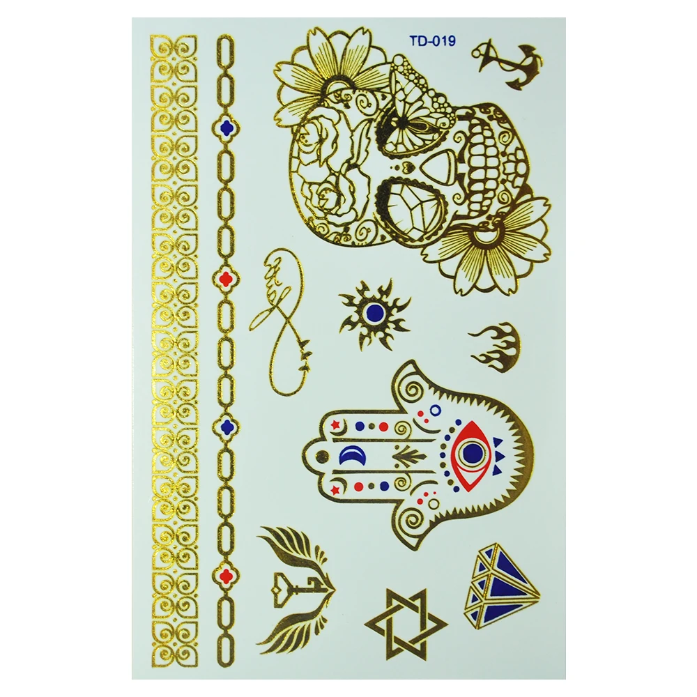 

TD Glitter Temporary Transfer Tattoo Paper Sticker Long Lasting, Metallic / colorful / customized