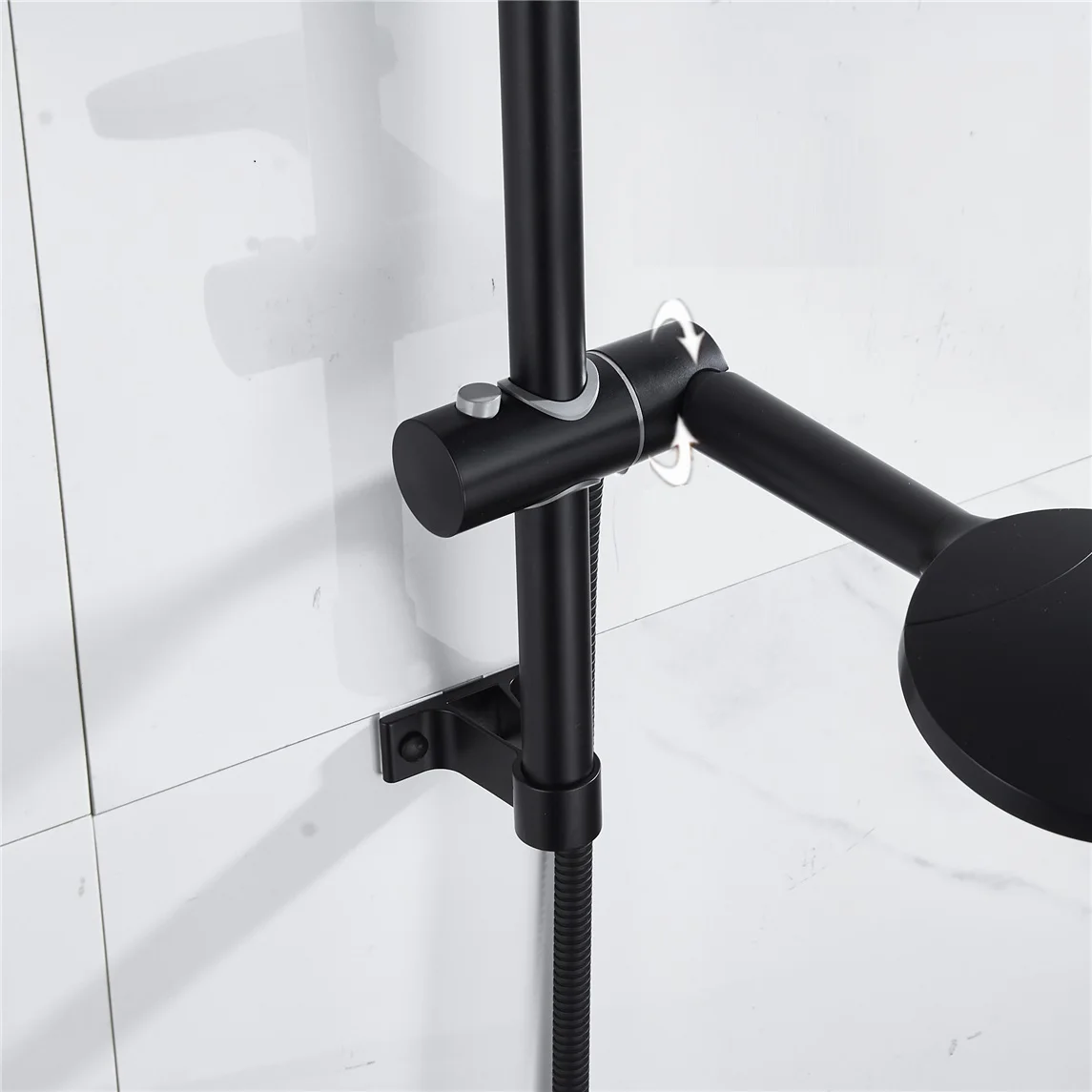 Black Paint Chrome Finish Stainless Steel Sliding Bar Shower Grab Bar