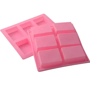 Image of 6 Cavity 100g Handmade Rectangle Silicone Soap Mold for Homemade