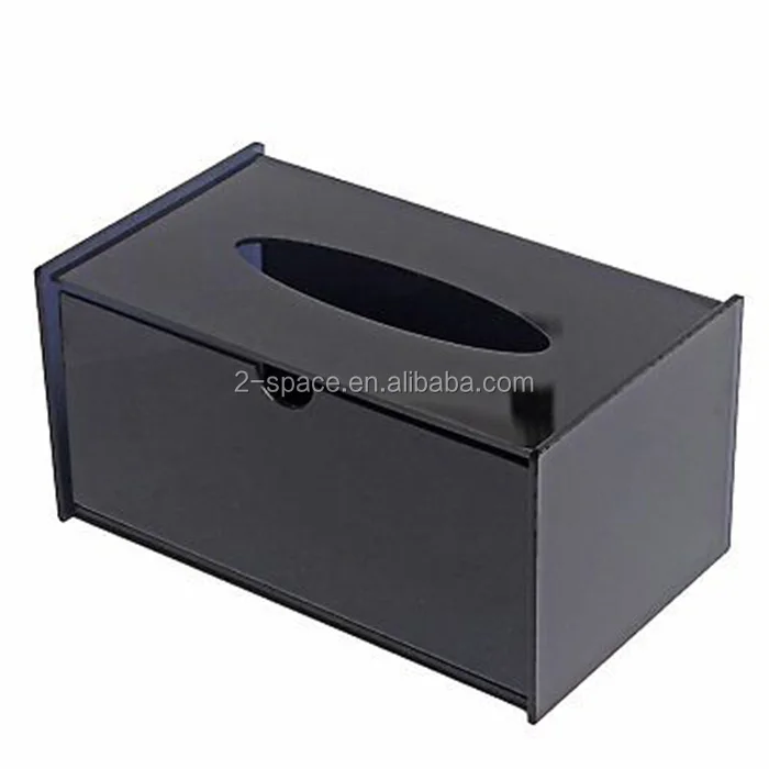 black tissue holder box