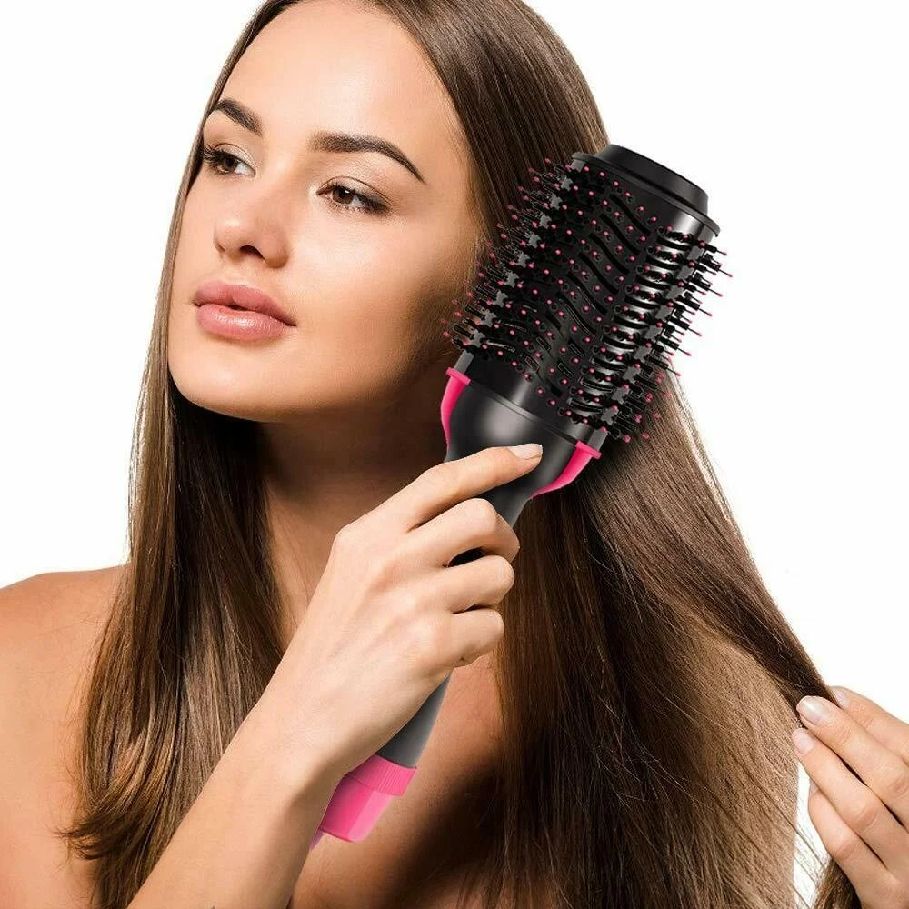 

New Hair Brush Private Label Flat Iron Hot Air Pick Electric Comb One Step Hair Dryer Fast Hair Straightener Brush Hot Air Brush