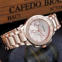 

high quality Geneva Women Stainless Steel case back Quartz Wrist Watches