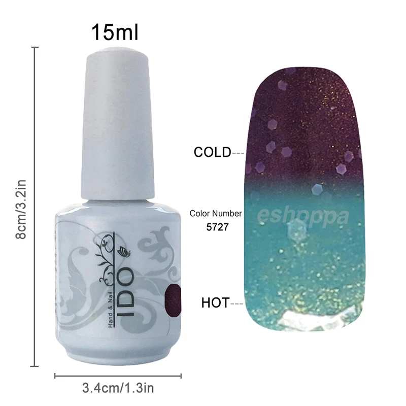 48 Colors IDO 5727 Nail Art Supplies UV Gel Changing Color Gel Lacquer