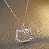Hello Kitty Cat Crystal Sterling Silver Pendant