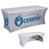 Shop promotion fabric custom printed spandex stretch close back open back with zipper trade show 5ft table polyester cover cloth