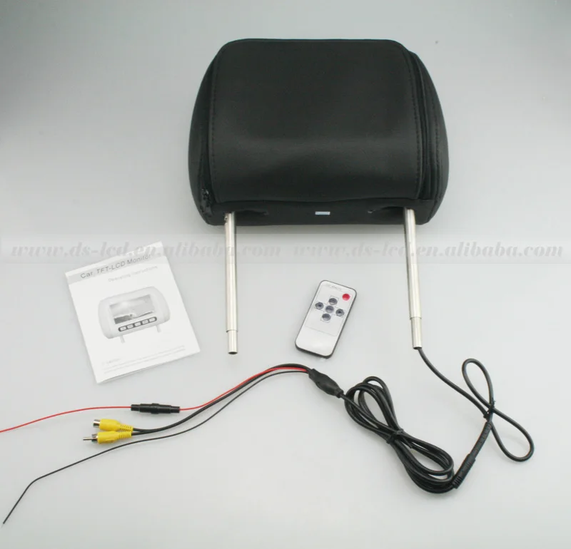Car Monitor Headrest Display 2pcs 7 In Wireless Control Adjustable Headrest LCD Video Monitor MP5 Display Black