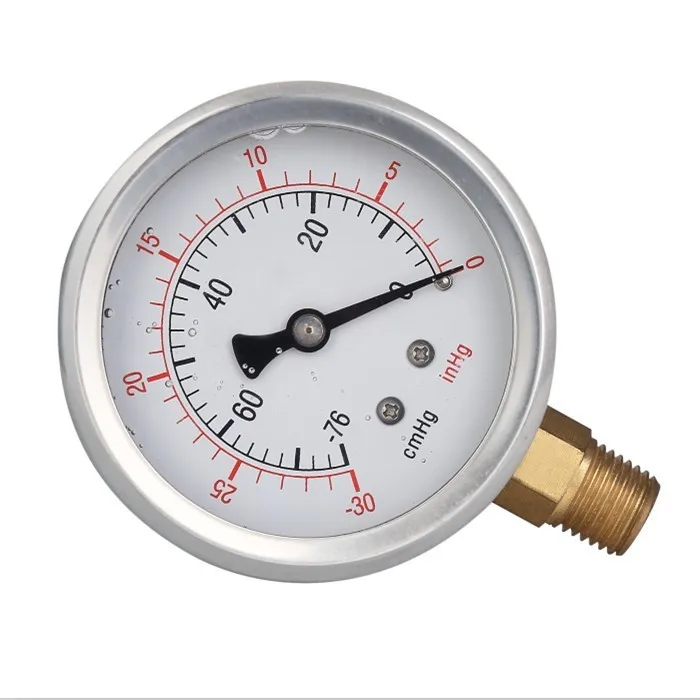 High Quality 60mm Stainless Steel Shell Brass Connection Oil Filled