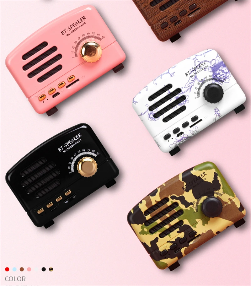 Logo Printing OEM TF card Bluetooth speaker with fm, mini portable bluetooth speaker fm radio
