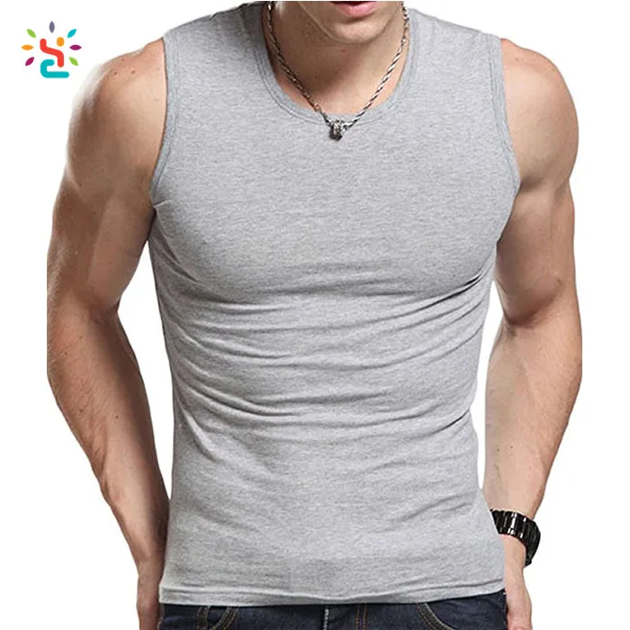 Wholesale Men Sleeveless V Neck Shirts Blank Muscle Fit Tshirt Solid ...