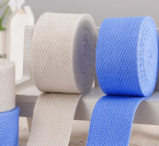 

1 inch Cotton Twill Herringbone Webbing Tape, Customized