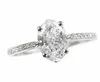 Lab diamond oval platinum engagement ring