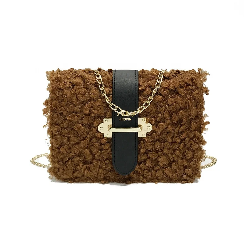 

Wholesale fashion new designer plush ladies fancy furry handbags women bag, Multi
