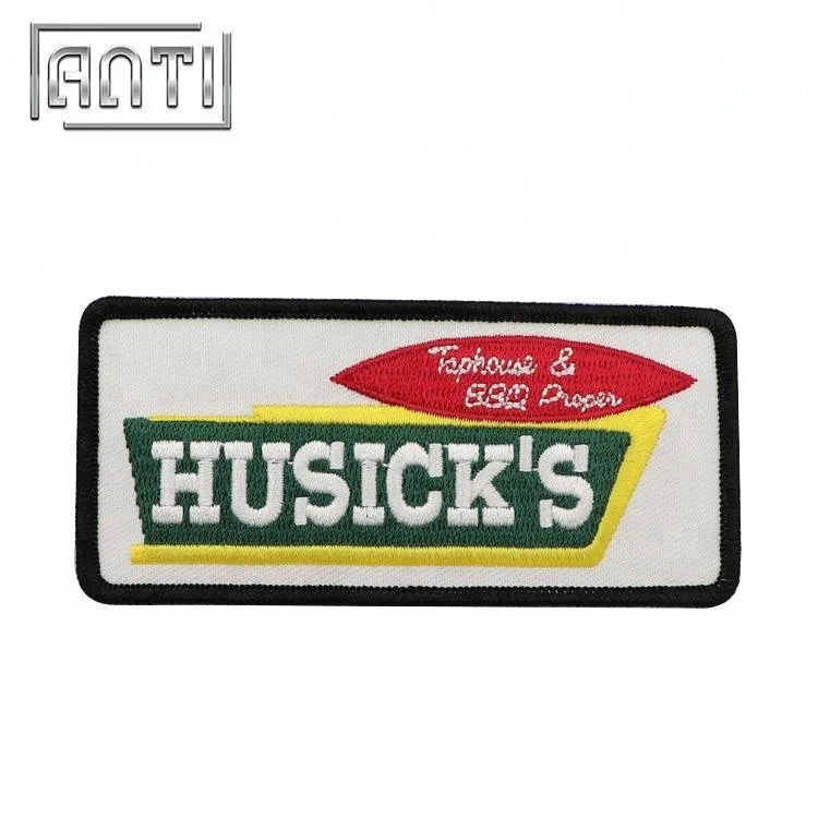 

Custom Design Letter Iron on back Embroidered Patches rectangle shape