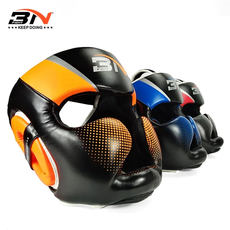 

BN PU Leather boxing Helmet MMA Protector Headgear Fighting Sparring Helmet