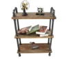 Industrial type Pipe and Wood Furniture, 3 Layers Wooden Rack