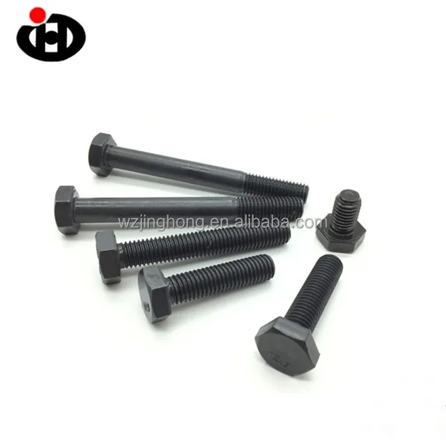 
12.9 Grade Full Thread Hex Bolts Black Plated Half Thread Bolts 