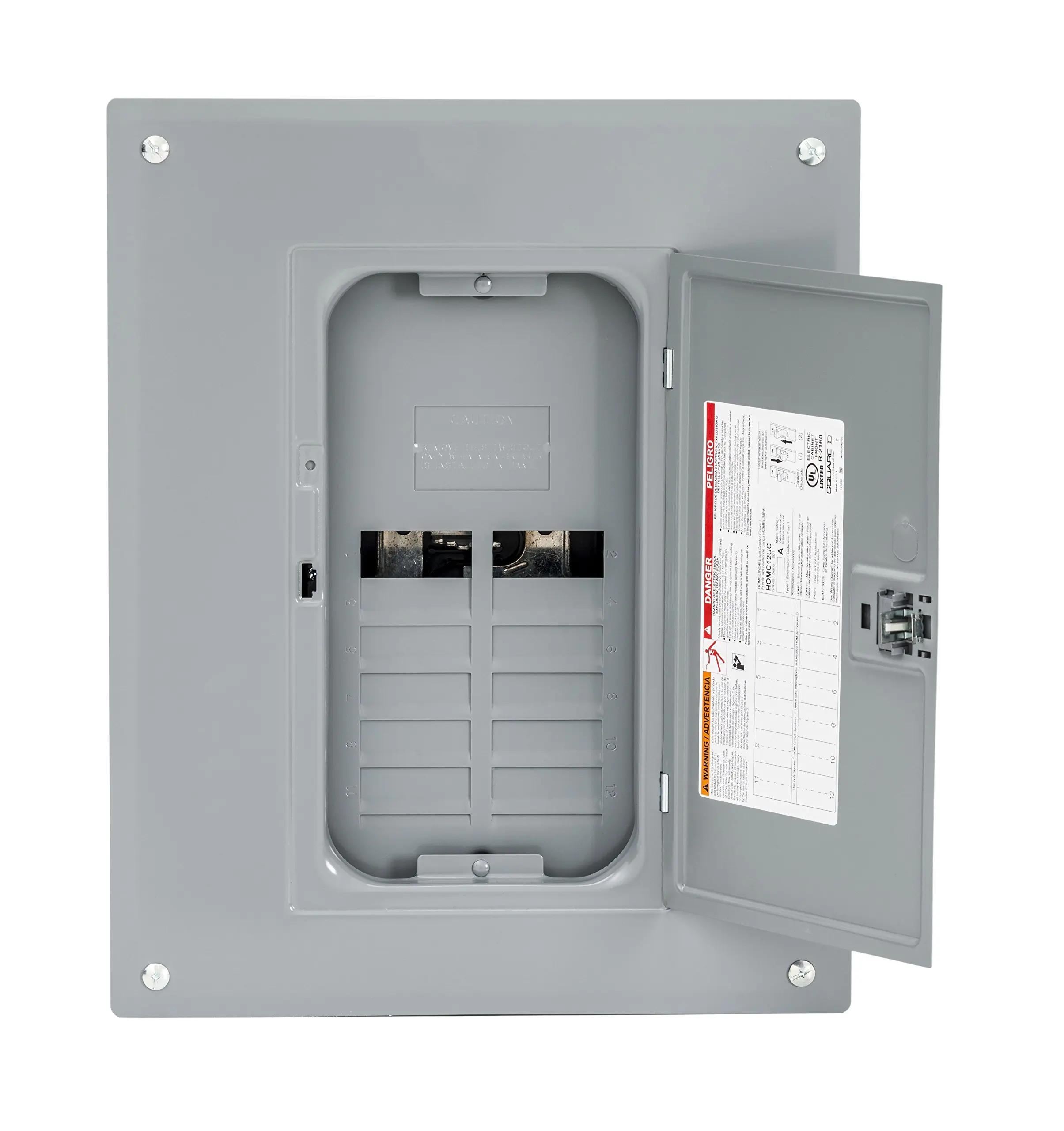 Plug-on Neutral Ready Square D by Schneider Electric HOM1632L225PRB Homeline 225-Amp 16-Space 32-Circuit Outdoor Main Lugs Load Center with Cover