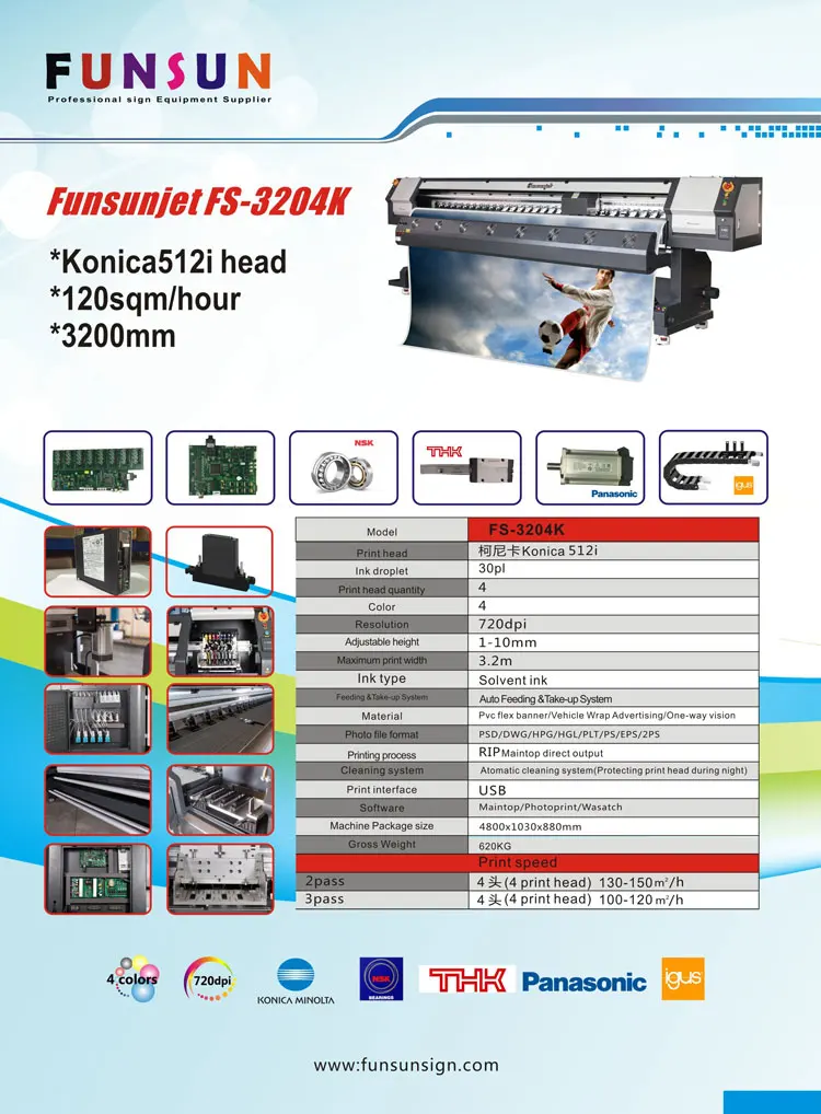 Fusnunjet Fs3208k 3.2m 10ft Konica 512i Heads Flex Banner Sticker