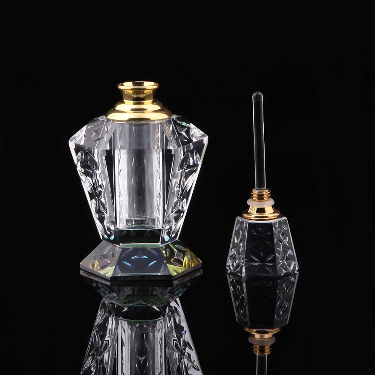 luxury champagne sales K9 3ml crystal glass perfume bottle / Champagne Color Mini Perfume Bottle Gift from China