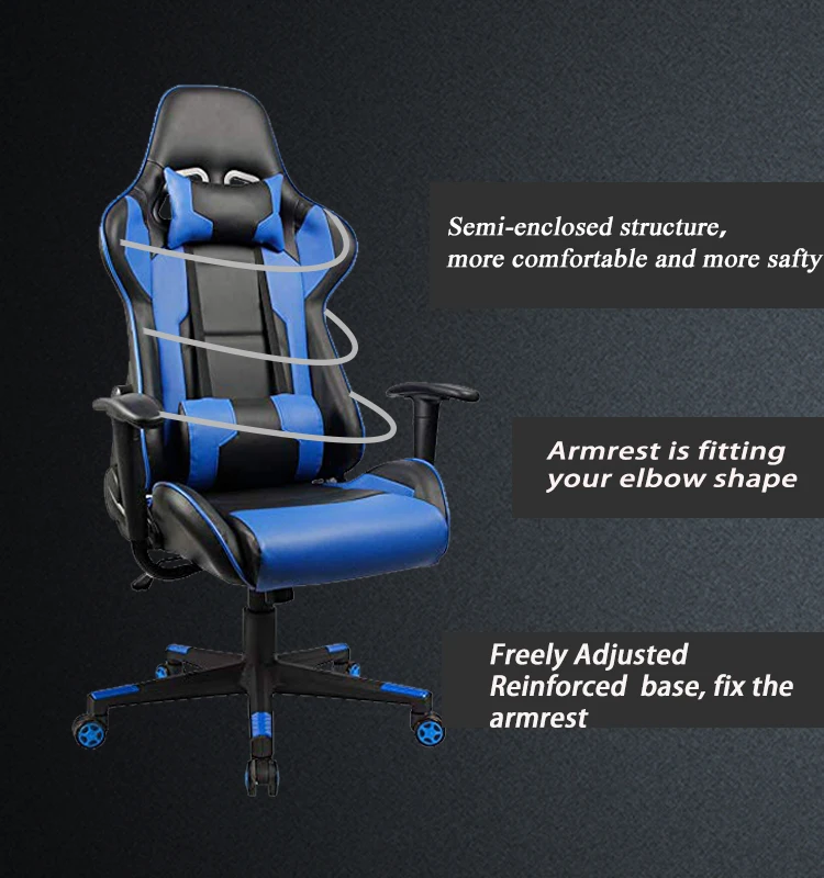 Racing Style Computer Gaming Chair Gamer Chair with Headrest  for Office with Armrest
