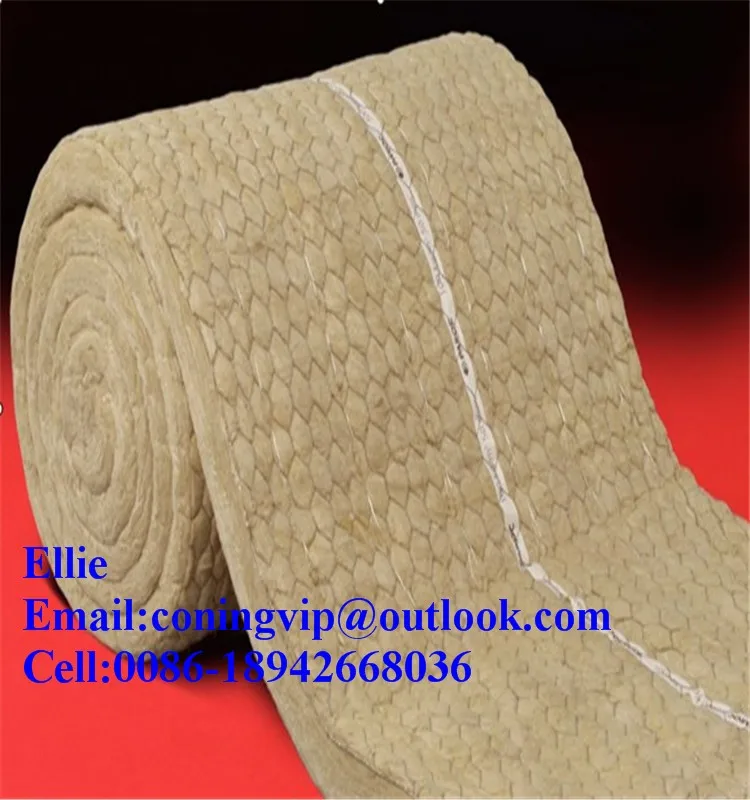 Rock Wool Blanket With Galvanized Wire Mesh On One Side For Power And