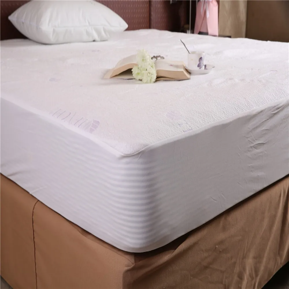 100 Waterproof Tencel Jacquard Mattress Pad Protector Lyocell Bed